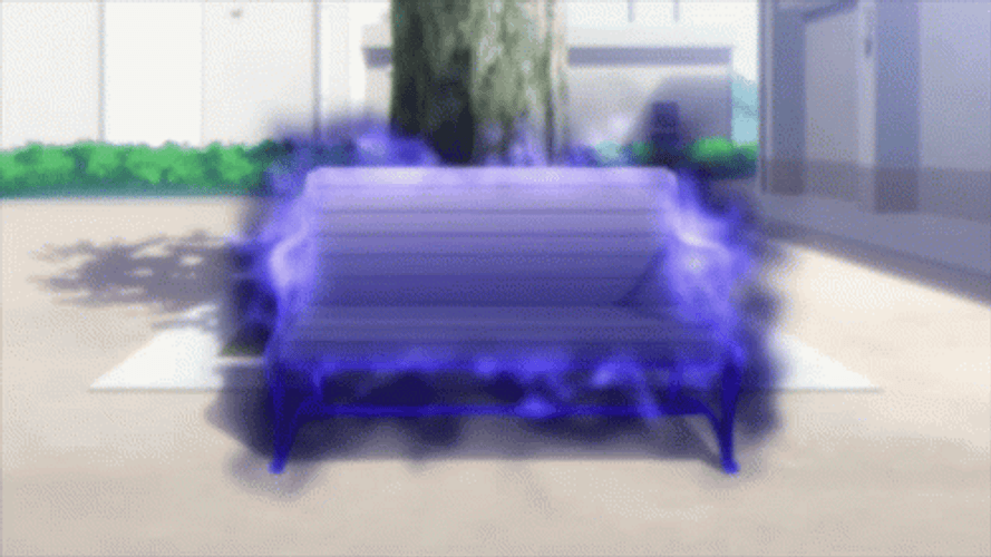 Bench Coated In Blue Flame GIF
