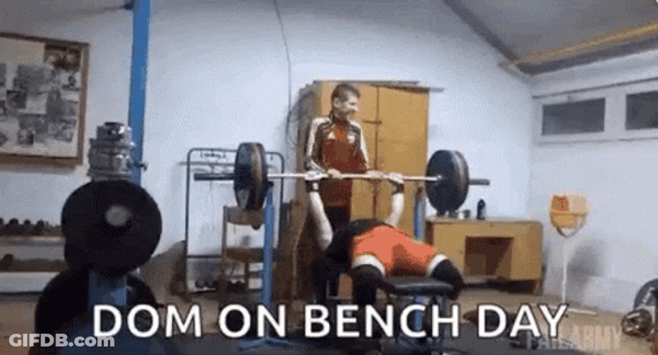 Bench Press Dom On Bench Day GIF