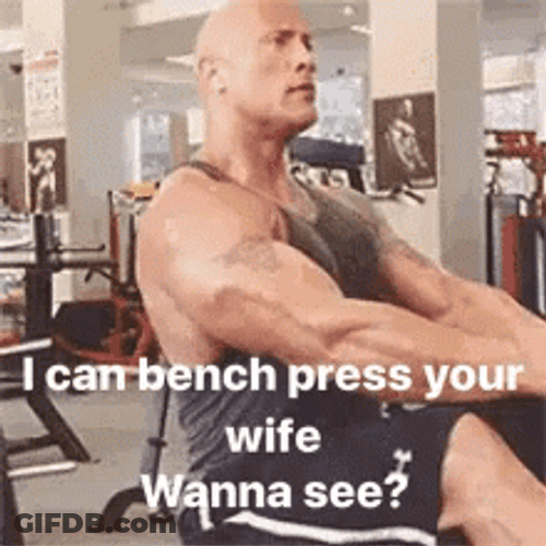 Bench Press Dwayne Johnson GIF