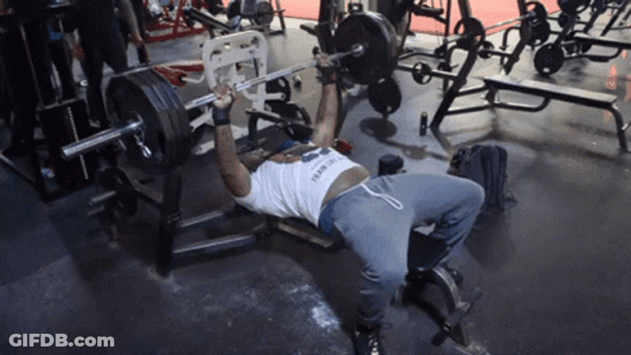 Bench Press On Gym GIF