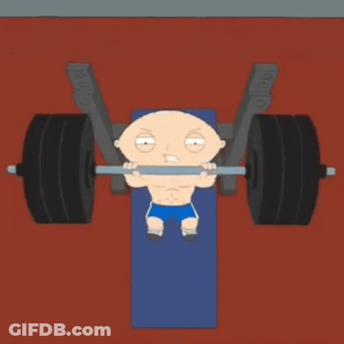Bench Press Stewie Griffin GIF