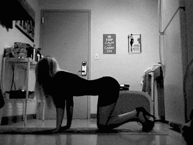 Bend Over Yoga Girl Scorpion Position GIF