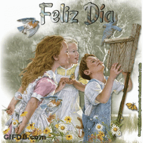 Bendecido Dia Cute KIds Moving Art GIF