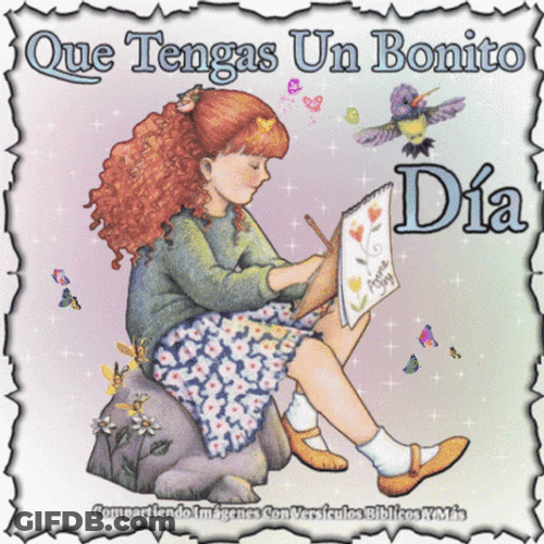 Bendecido Dia Girl Writing Notes GIF