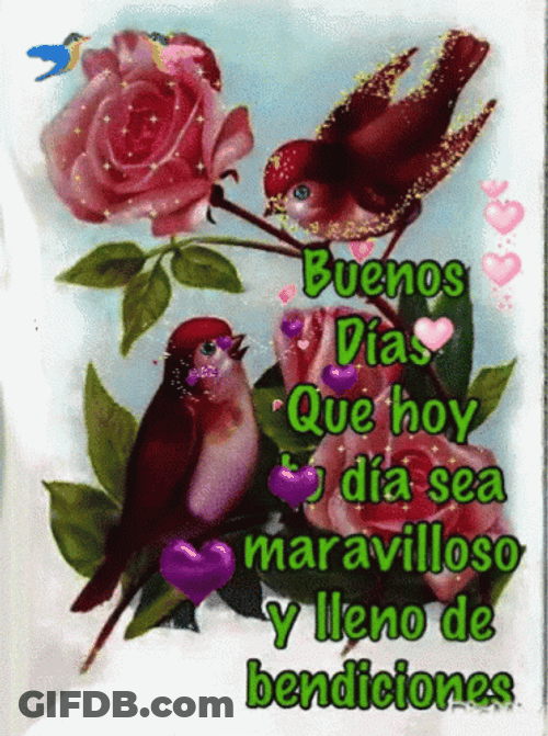 Bendecido Dia Glistening Love Birds GIF