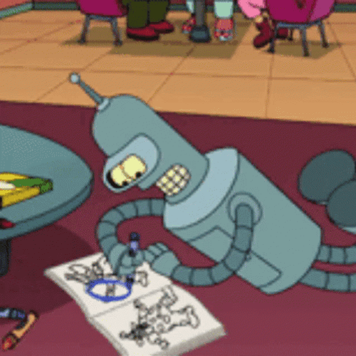 Bender Futurama Coloring Book GIF