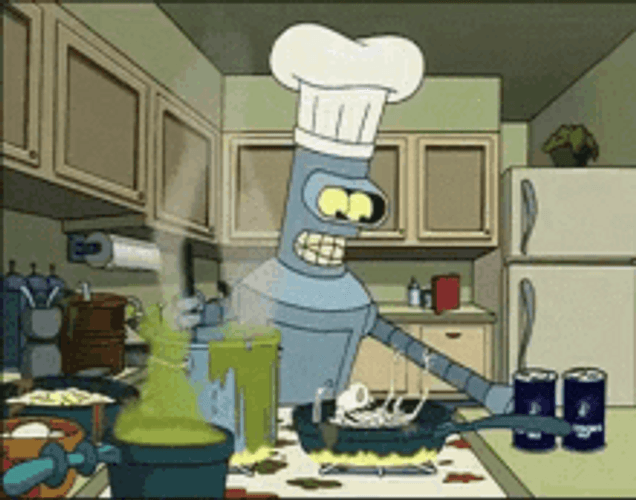 Bender Futurama Cooking Salty Food GIF