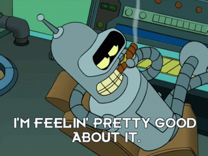 Bender Futurama Relaxing With Cigar GIF