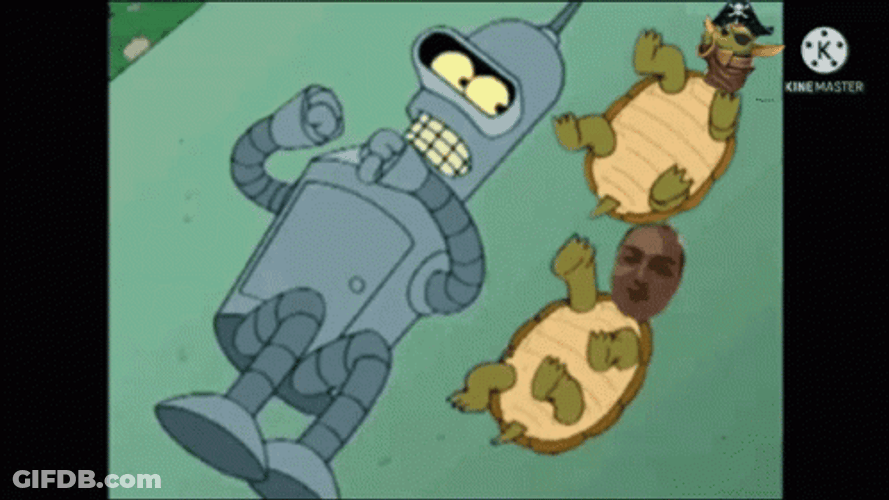 Bender Futurama Turtles Dancing GIF