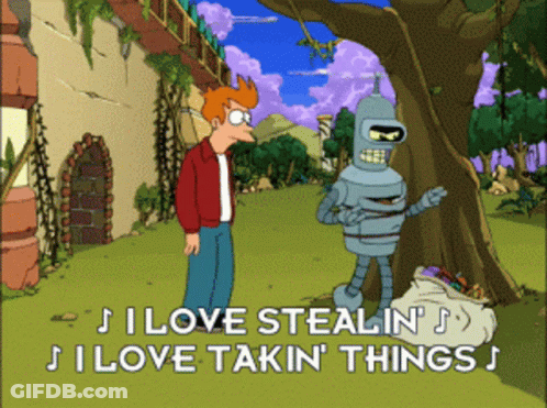 Bender Standing Next To Man In Red Jacket GIF