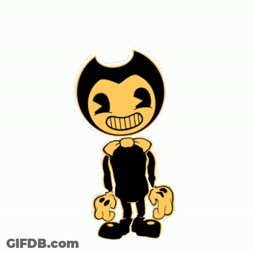 Bendy From Bendy And The Ink Machine Is A Cartoon Character With A Broken Arm . GIF