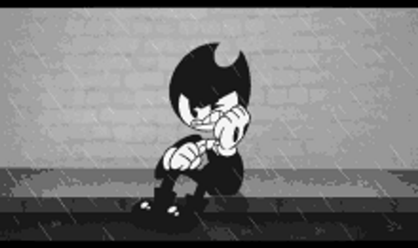 Bendy Ink Machine Online Game Sad Crying Rain GIF
