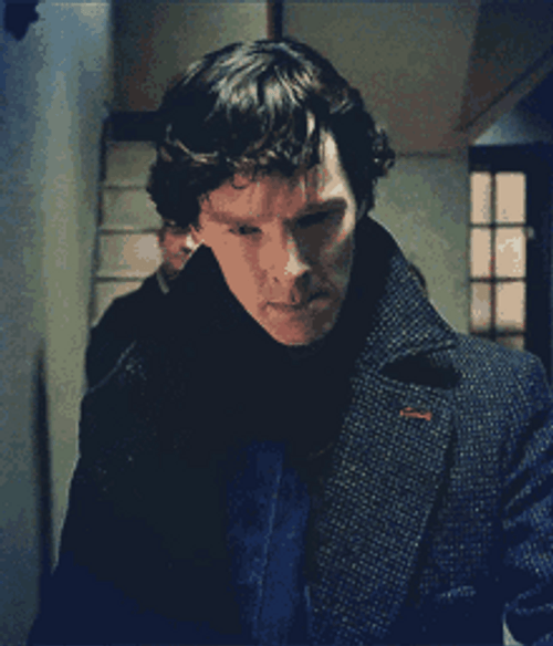 Benedict Cumberbatch Sherlock Wearing Deerstalker Hat GIF