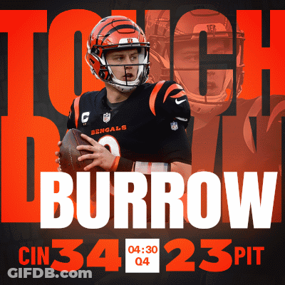 Bengals Burrow Holding Football GIF