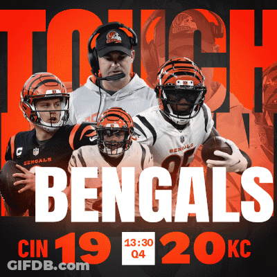 Bengals Football Coach And Three Players GIF