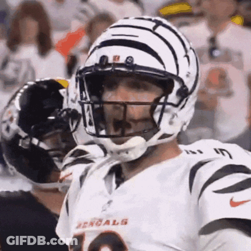 Bengals Football Player In Helmet And Jersey GIF