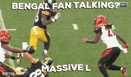 Bengals Football Player In White Jersey And Black Helmet GIF