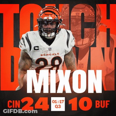 Bengals Mixon In White Jersey GIF