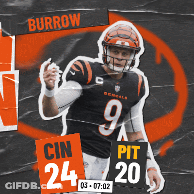 Bengals Quarterback Burrow Holding Sign Saying Pit 20 GIF