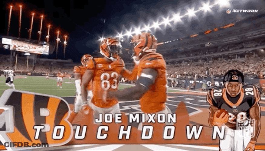 Bengals Who Dey Football Players Touchdown Reaction GIF
