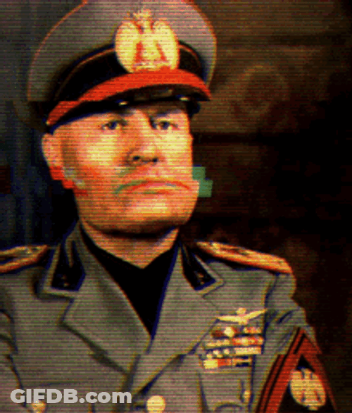 Benito Mussolini Glitching Colored Photo GIF