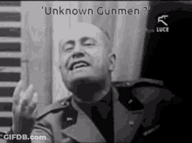 Benito Mussolini Rubbing Chin Unknown Gunmen GIF