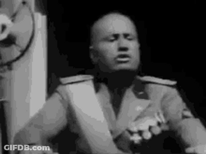 Benito Mussolini Shaking Head GIF