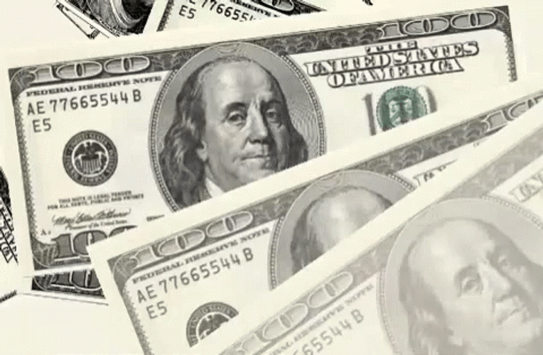 Benjamin Franklin Dollar Floating GIF
