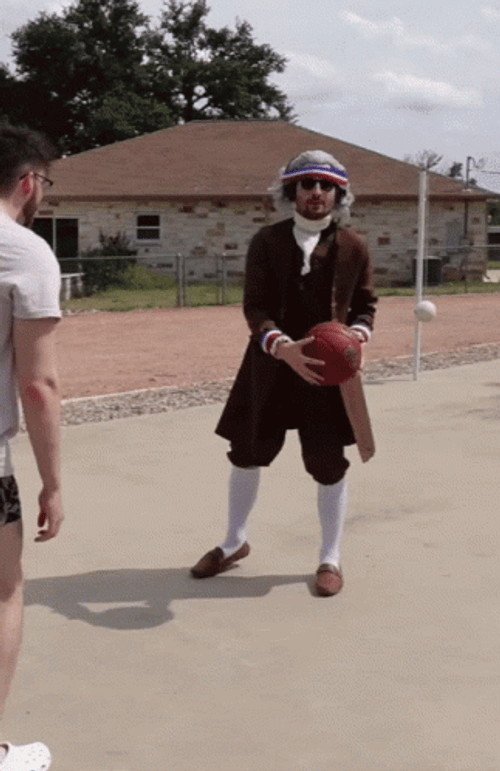 Benjamin Franklin Dribbling Ball GIF