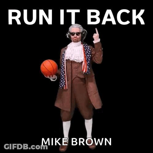 Benjamin Franklin Pointing At Basketball Run It Back Mike Brown GIF