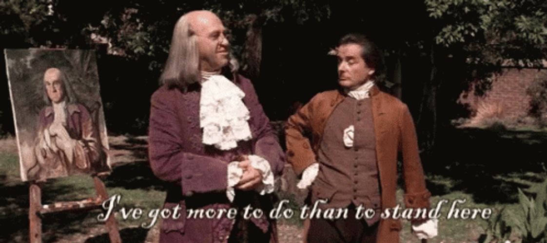 Benjamin Franklin Quoting Himself GIF