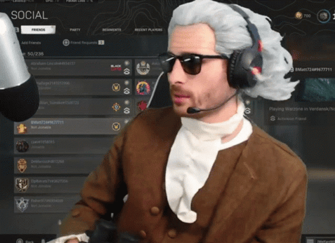 Benjamin Franklin Using Binoculars GIF