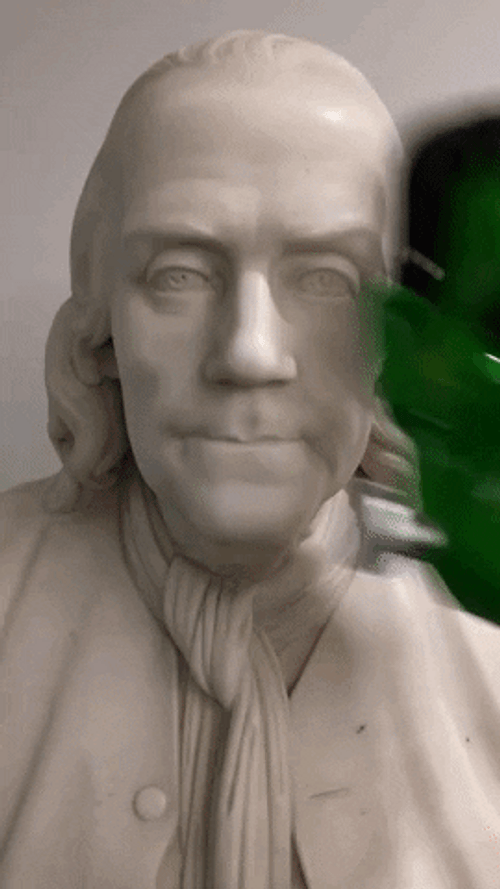 Benjamin Franklin Wearing Hulk Mask GIF