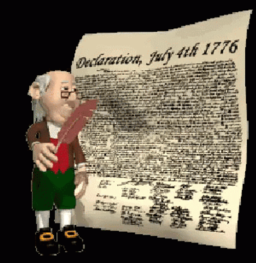 Benjamin Franklin Writing Independence Declaration GIF