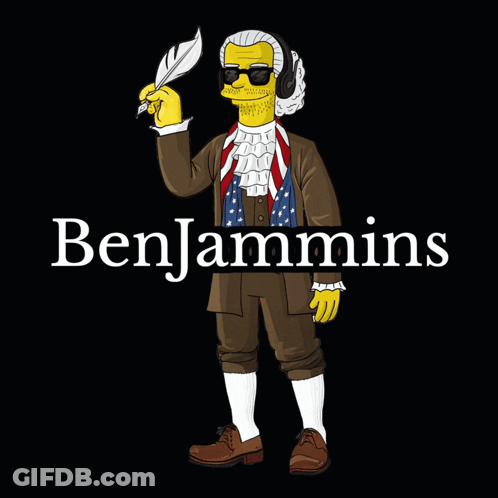 Benjamin Holding Feather And Headphones GIF