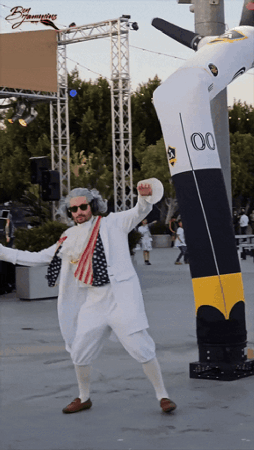 Benjamin Imitates Inflatable Tube Man Dance GIF