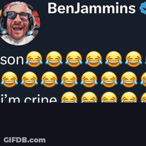 Benjamins Son I 'M Crine Is Written On A Black Background GIF