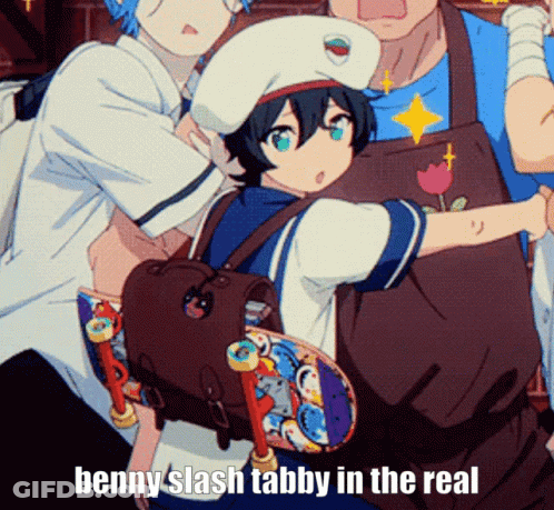 Benny Slash Tabby In The Real Is Written On A Picture GIF