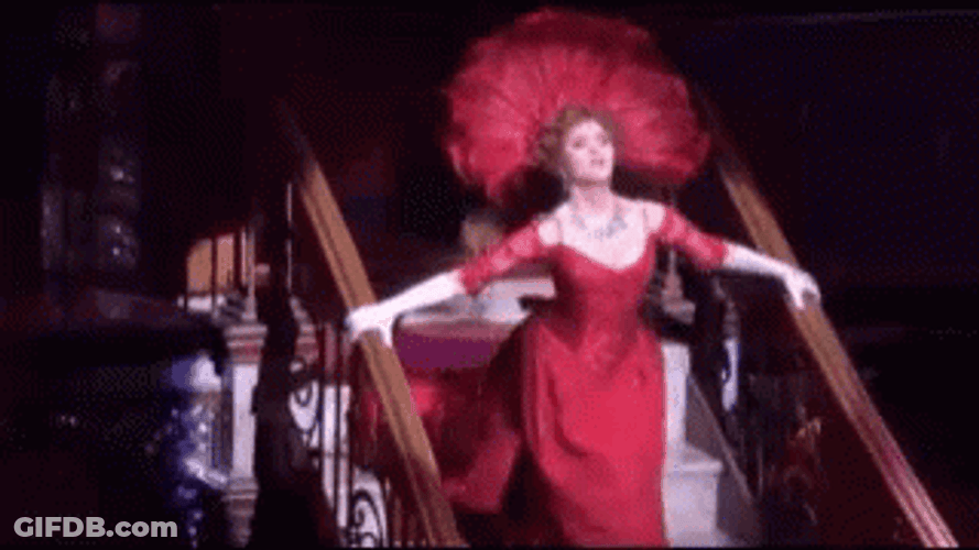 Bernadette Peters Walking Down I Have Arrived GIF