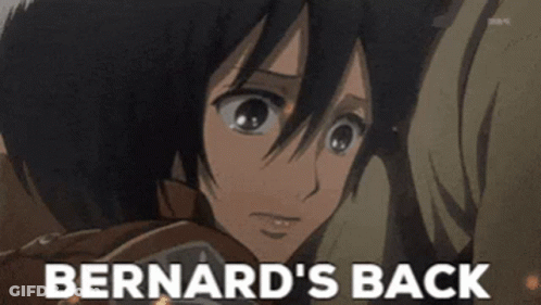 Bernard's Back Written On Woman GIF