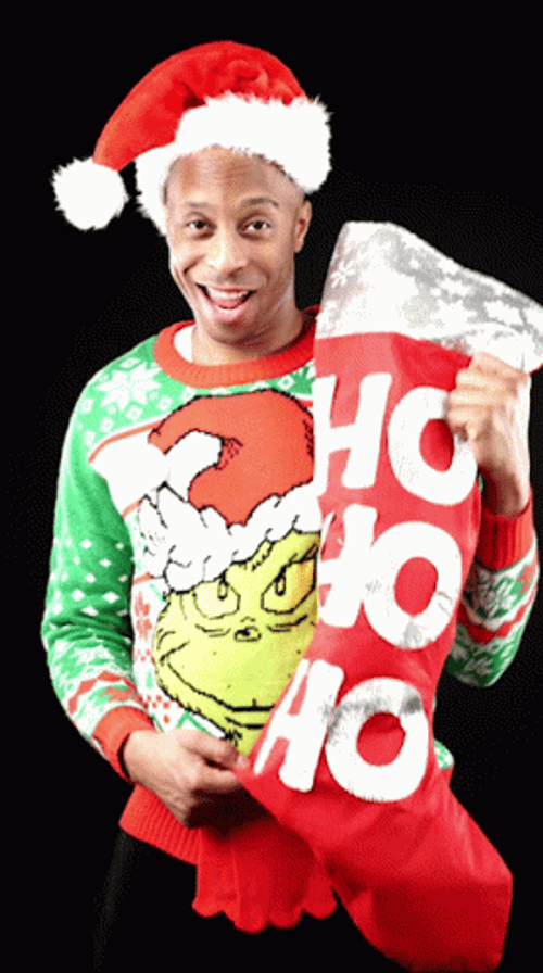 Bernardson Black Santa Smirking GIF