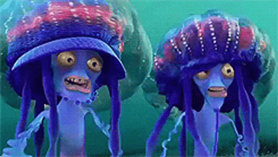 Bernie And Ernie Jellyfish Hugging GIF