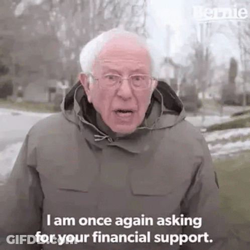 Bernie Sanders Asking For Financial Support GIF
