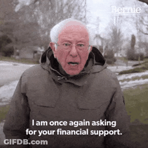Bernie Sanders Asking For Financial Support GIF
