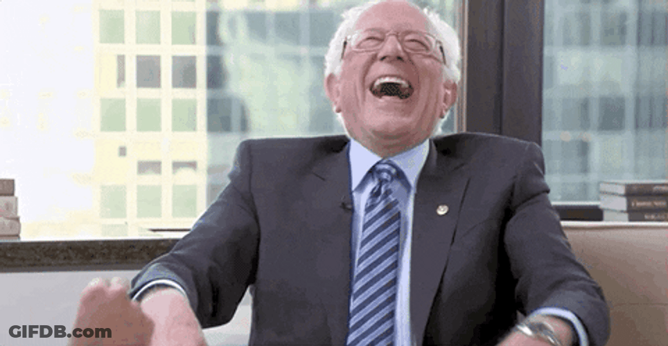 Bernie Sanders . Cracking Up GIF