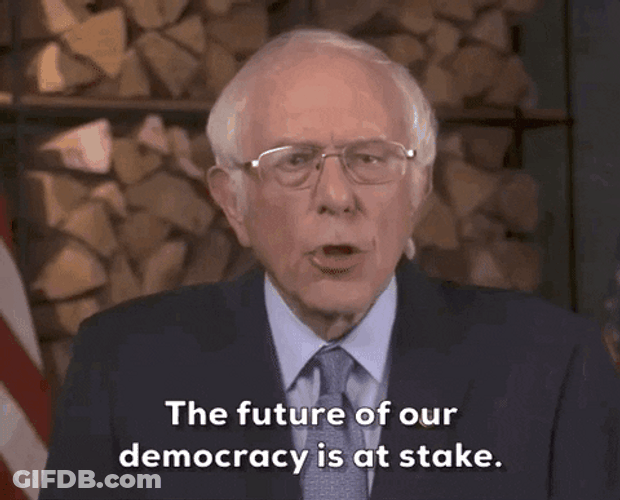 Bernie Sanders . Democracy Is At Stake GIF