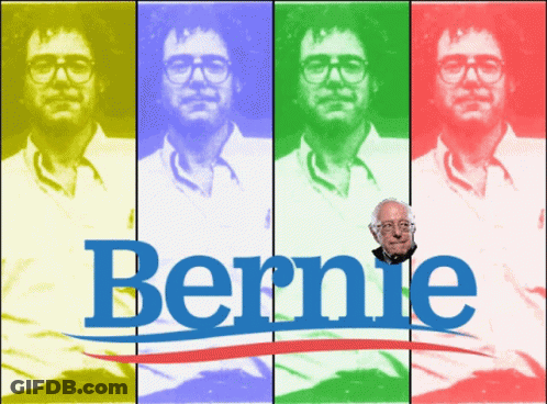 Bernie Sanders Poster Man With Glasses GIF