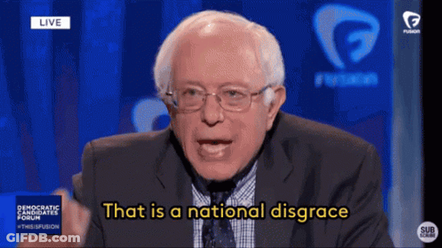 Bernie Sanders That Is A National Disgrace GIF