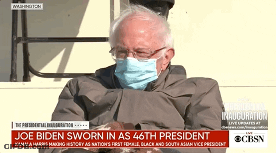 Bernie Sanders . Wearing Jacket GIF