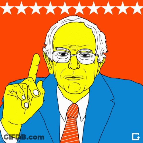 Bernie Sanders With Yellow Face GIF